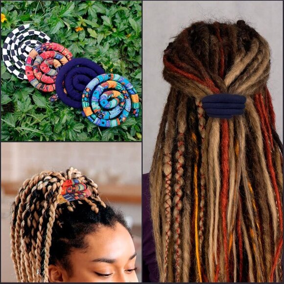 Hair Tie Dreadlock Accessories Fabric Wrap Secure Ponytail Holders for Women & M main image 4